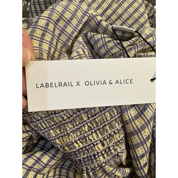 Labelrail‎ x Olivia & Alice milkmaid blouse with shirred waist in mini check 12 - Picture 5 of 8